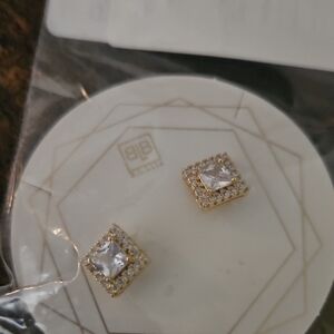 Elegant Gold and Silver Stud Earrings